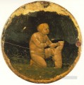 Putto and a Small Dog back side of the Berlin Tondo Christian Quattrocento Renaissance Masaccio